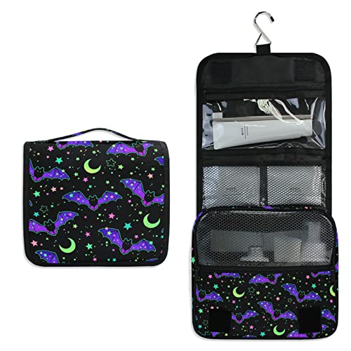 Hanging Toiletry Bag Magic Galaxy Bat Makeup Bag Travel bag for Toiletries Portable Toiletry Organizer Bags Toiletry Bag for Women Men, Travel-Essentials Toiletry Bag