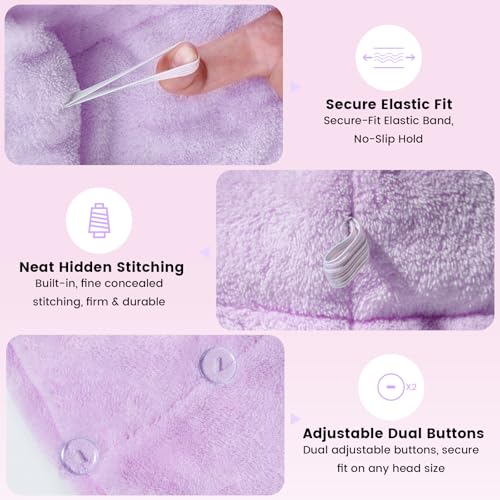 Microfiber Hair Towel Wrap 2 Pack - Fast Drying Anti-Frizz