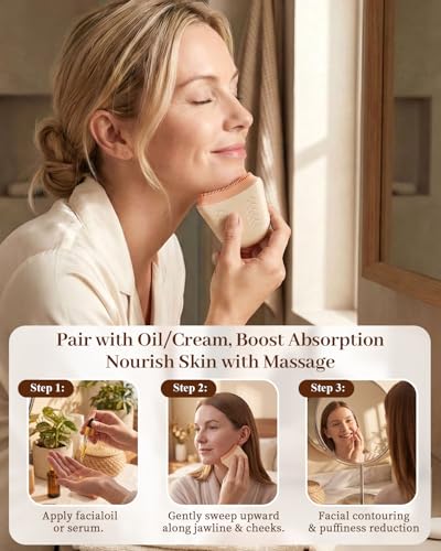 Ergonomic Silicone Lymphatic Face Brush for Puffiness Reduction