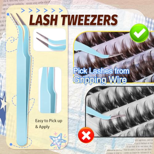 Brown Manga Lash Clusters Kit 8-16MM 300Pcs D-Curl DIY