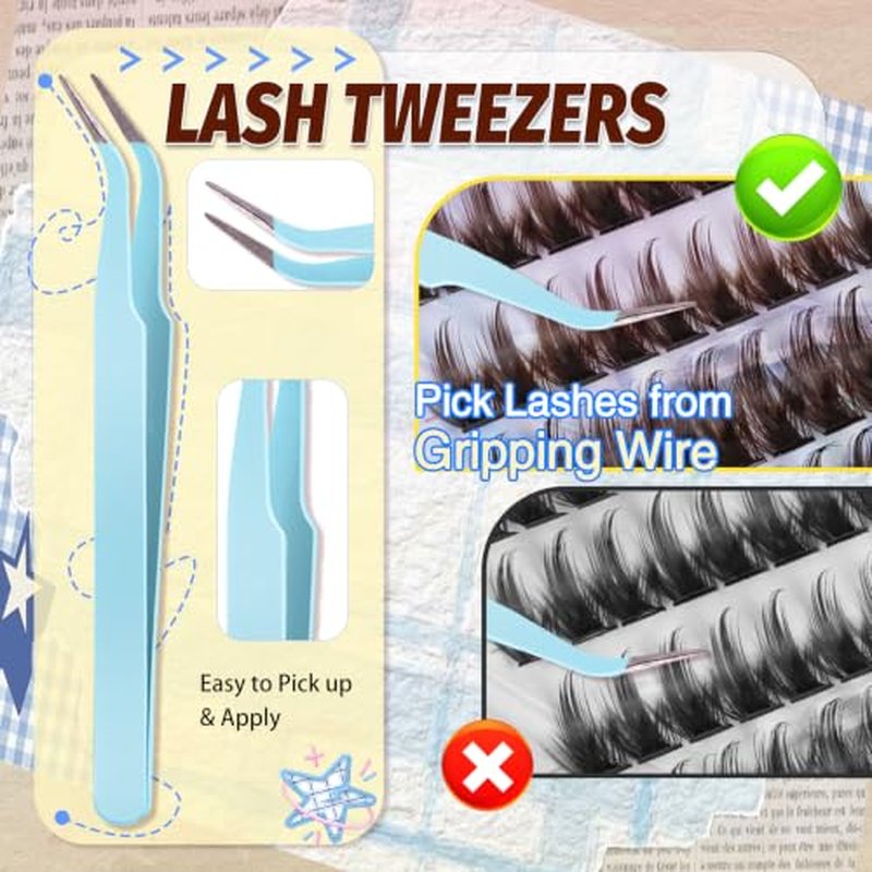 Brown Manga Lash Clusters Kit 8-16MM 300Pcs D-Curl DIY