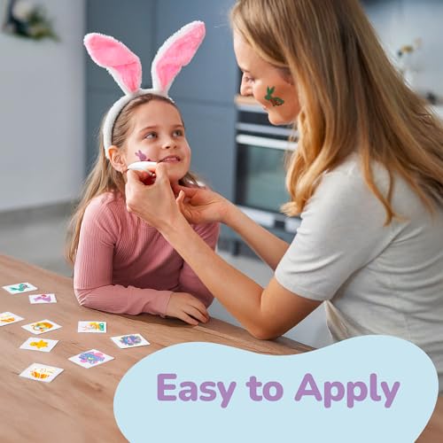 ArtCreativity 240 Pcs Easter Individual Temporary Tattoos for Kids - Pack of 240, 2 Inch Tattoos in 8 Festive Designs - Easter Basket Stuffers and Egg Fillers for Kids