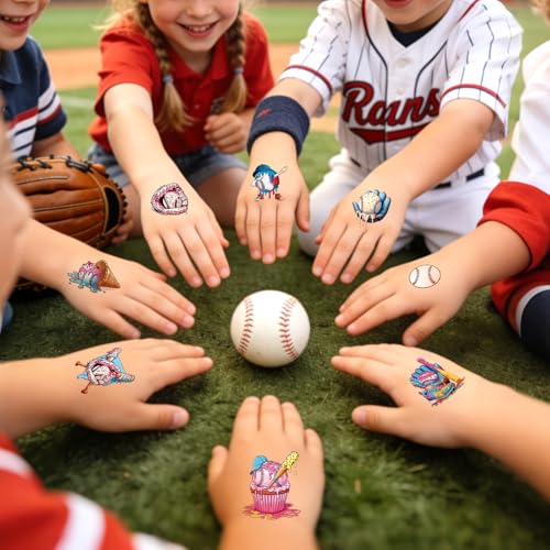 Baseball Ice Cream Drip Temporary Tattoos, 200+ Designs