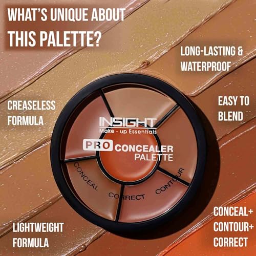 Insight Pro Concealer Palette - 6 Shades, Waterproof & Crease-Resistant