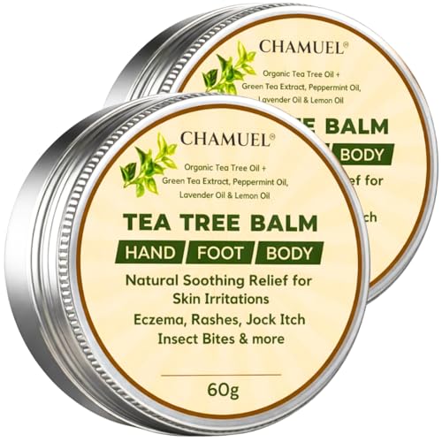 Chamuel Tea Tree Oil Balm - Natural Moisturizing Cream for Dry Skin, 2-Pack