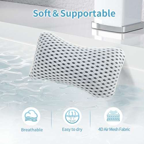 Bath Pillow with Suction Cups - Neck & Back Support