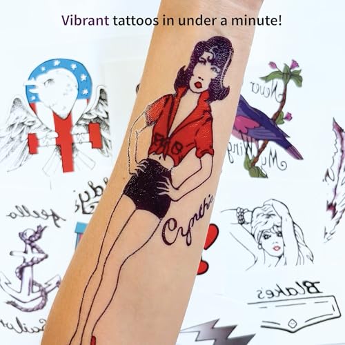Retro Jazz Temporary Tattoo Set - 10 Sheets