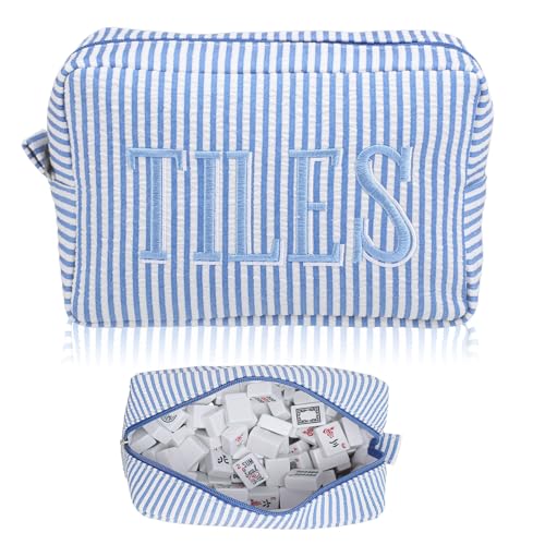 Sunnymove Thickened Mahjong Tile Storage Bag with Zipper - 10.4"x5.6"