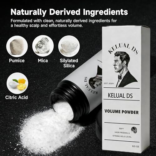 KELUAL DS Hair Texture Powder for Men - 1 Pack, Volumizing, Strong Hold, Non-Greasy Finish
