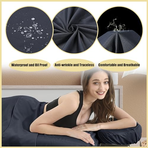 4 Sets Microfiber Massage Table Sheet Sets 3 Pcs Massage Bed Cover Soft Wrinkle Free Includes Massage Fitted Sheet,Massage Sheets and Face Cradle Cover for SPA Beauty Salon Tattoos (Black)