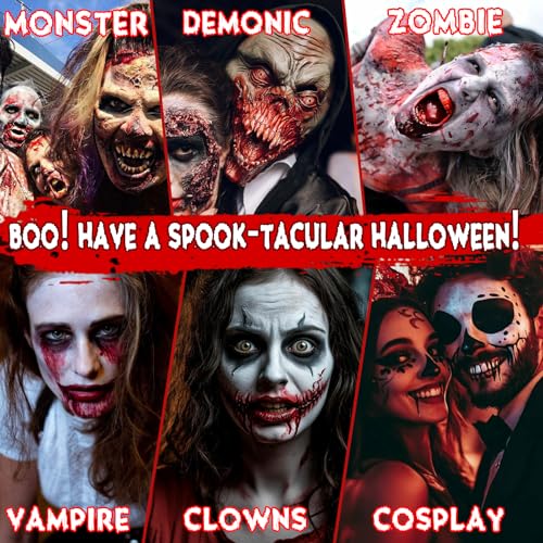 Halloween Fake Blood Makeup Kit - 3PC Set with Spray, Dripping & Gel