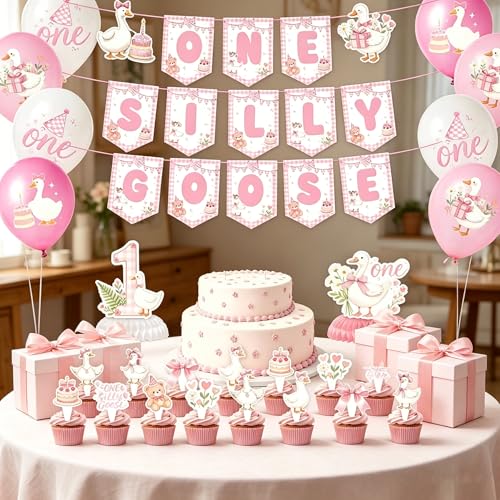One Silly Goose 1st Birthday Decoration Set - 49 Pieces