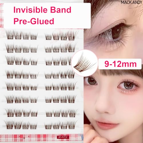 Brown Self-Adhesive Eyelash Clusters 9-12mm, 64 Pack