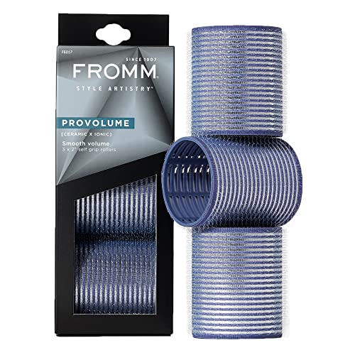 Fromm ProVolume 2" Ceramic Ionic Hair Rollers - Self-Grip Curlers (3 Pack)