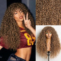 Frodio 26" Curly Wig with Bangs 200% Density Glueless