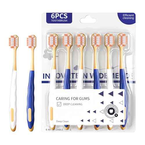 Extra Soft Toothbrush for Sensitive TeethWith £¬10000 Bristles Nano Toothbrush Soft Bristles for Sensitive & Receding Gums, Perfect for Whiter Teeth, 6 Pack