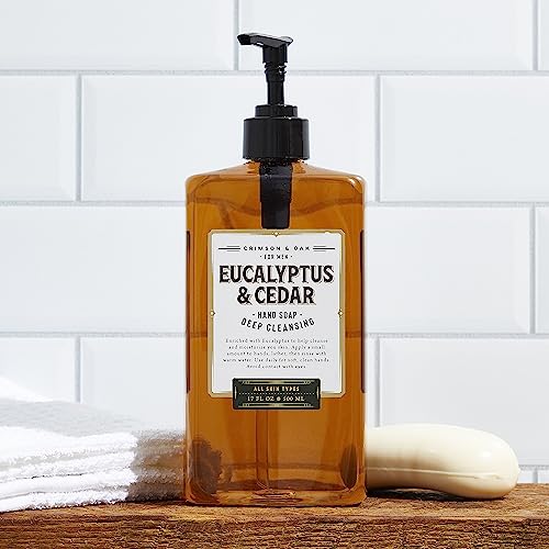 Body Prescriptions Men's Hand Soap by Crimson & Oak | Deep Cleansing Hand Soap with Pump Dispenser, Eucalyptus & Cedar Men's Hand Wash, Liquid Hand Soap