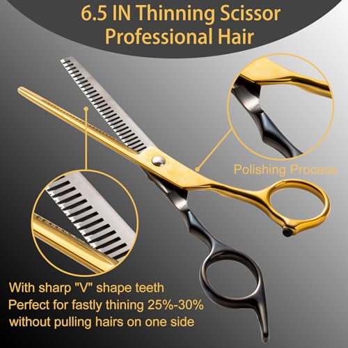 15-Piece Hair Cutting Scissors Kit - Professional Barber Shears
