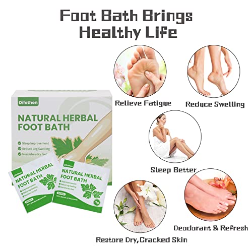 Difethen Herbal Mugwort & Ginger Foot Soak Bags for Swelling - 10 Pack
