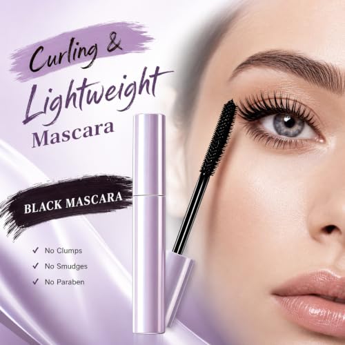 Curling Mascara for Mature Eyes, Long-Lasting Lengthening & Volumizing (2-Pack)