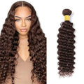 12-Inch #4 Deep Wave Human Hair Bundles - Chocolate Brown