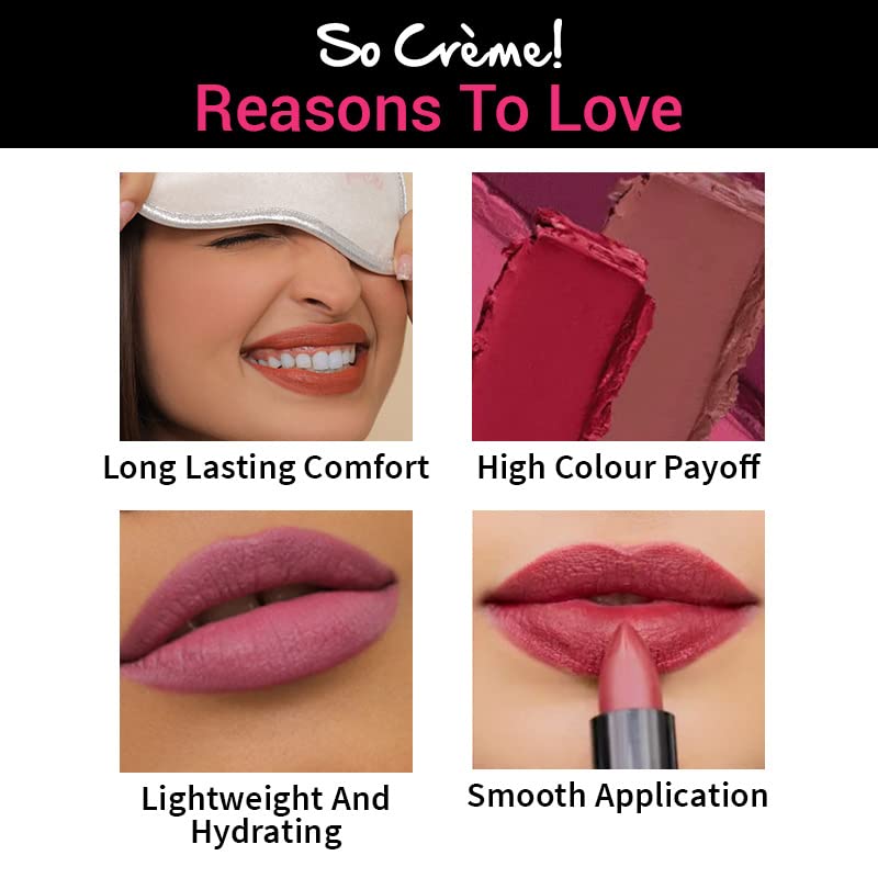 Nykaa So Creme Creamy Matte Lipstick - Long-Lasting