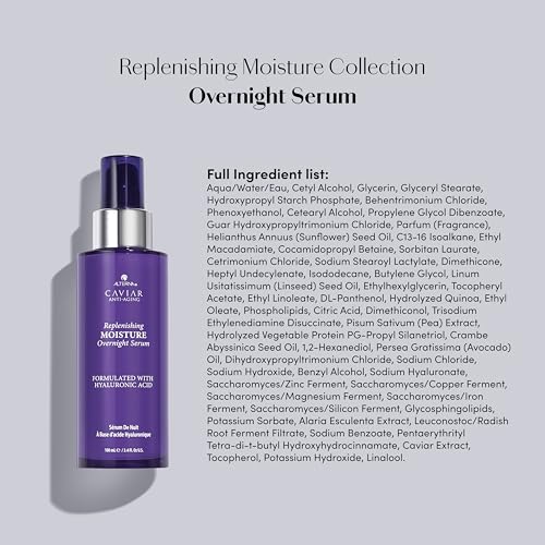 Alterna Caviar Anti-Aging Replenishing Moisture Overnight Serum 3.4oz | Leave In Hair Treatments for Dry, Damaged Hair |Nourishes, Restores with Humidity & Heat Protection