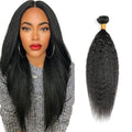 Kinky Straight Human Hair Bundles 16" #1B Natural Black Yaki
