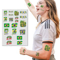 Brazil World Cup 2026 Tattoos 22-Piece Set | Temporary Soccer Party Favors