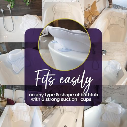 Bath Pillow for Tub - Neck & Back Support, 17x17 inch