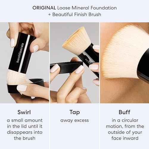 bareMinerals Original Get Started Kit Mini, 4 Piece Mineral Makeup Includes Original Loose Foundation, Face Primer, Setting Powder, Brush, Must-Have Kit, Travel Size, Vegan
