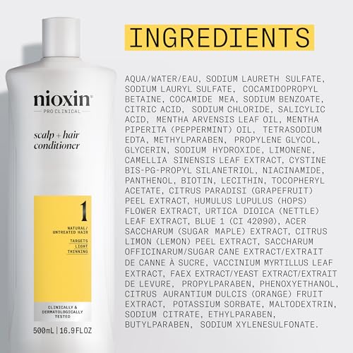 Nioxin System 1 Scalp Therapy Conditioner, Natural Hair with Light Thinning, 16.9 oz