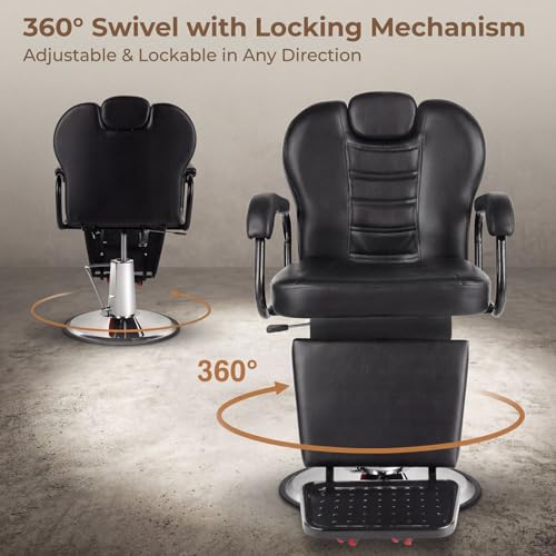 Artist Hand Professional Barber Chair - Heavy Duty Hydraulic