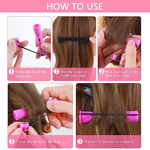20 Pcs Hair Perm Rods Set for Natural Curly & Wavy Hair - Long & Short Styles