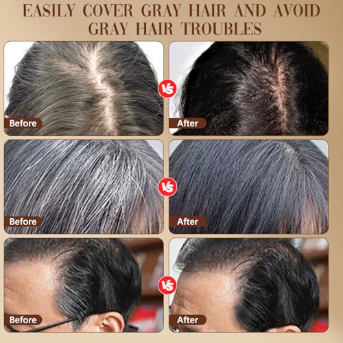 Chinosuo 2-in-1 Hair Color Stick & Comb for Root Touch-Up, Waterproof & Sweat-Proof, Natural Safe Ingredients, Easy to Use for Gray Hair