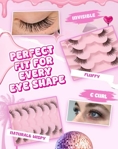 Adious Half Lashes - Cat Eye Wispy False Eyelashes