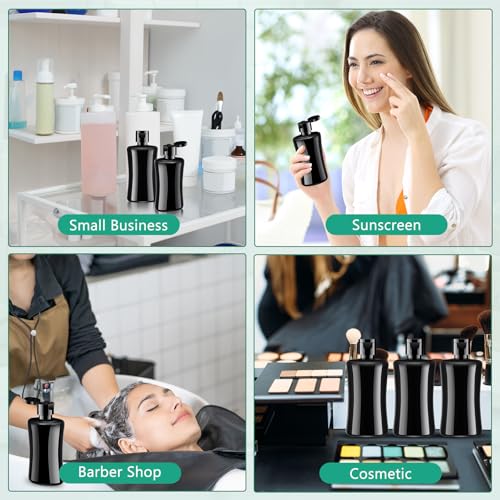 Domensi 36 Pcs Black Travel Bottles with Flip Cap Plastic Travel Size Toiletries Bottles Portable Leak Proof Squeeze Container Refillable Empty Cosmetic Containers for Liquid Shampoo Lotions (3.4 oz)