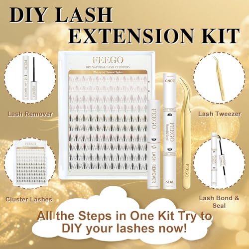 FEEGO Gradient Color Cloud Imp 5 Different Gradient Color Lashes 100pcs False Eyelashes Design lash looks for any event Styling False Eyelash (Includes Double-Ended Adhesive/Tweezers/Remover)