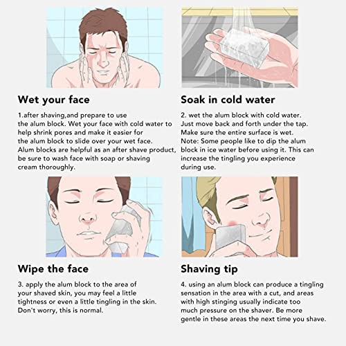 Brrnoo After Shave Alum Block, Post Shave Stone Face Armpits Neck Cuts Nicks Soothes, Portable Men Skin Soothing Post Shave Stone