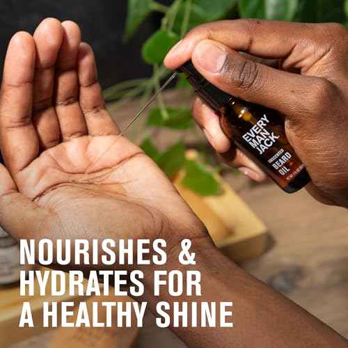 Every Man Jack Mens Beard Oil - Vanilla + Cedar Fragrance - Deeply Moisturizes and Softens Your Beard and Adds a Natural Shine - Naturally Derived with Shea Butter and Argan Oil - 1 fl oz