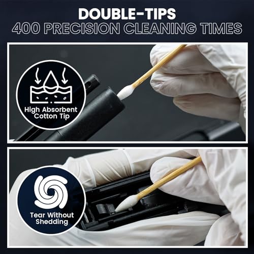 Double-Ended Gun Cleaning Swabs 6-inch Lint-Free Cotton for Firearms