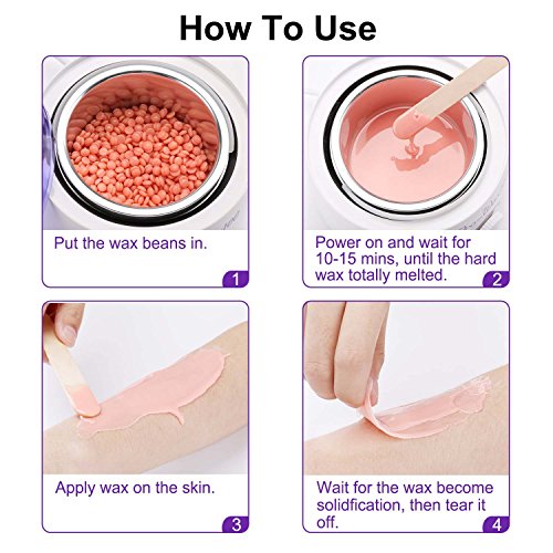 Portable Electric Wax Warmer Kit for Total Body Hair Removal - Melting Pot Hot Wax Heater with Accessories for Facial, Bikini, Armpit Waxing at Home for All Genders