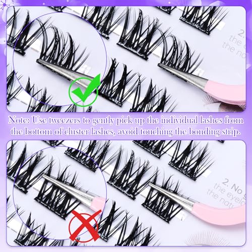 Self Adhesive Cluster Lashes - DIY Eyelash Extensions with Tweezers