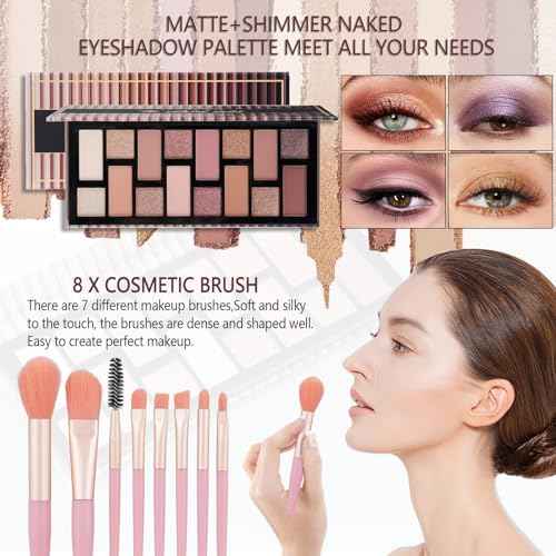 Teen Makeup Kit For Girl Include Eyeshadow Palette,Eyeliner,Makeup Brush Set,Lipgloss Set,Mascara, Eyebrow Pencil Make up Set Gift for Women Full Kit