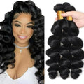 DiexrLamx 18-22 Inch Loose Deep Wave Human Hair Bundles - Natural Black