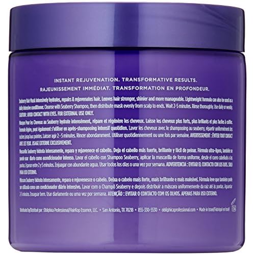 Obliphica Medium to Coarse Seaberry Mask, 1.05 Pound - Nourishing and Restorative Hair Treatment for Medium to Coarse Hair Types, Ensuring Lustrous Shine, Manageability, and Revitalization