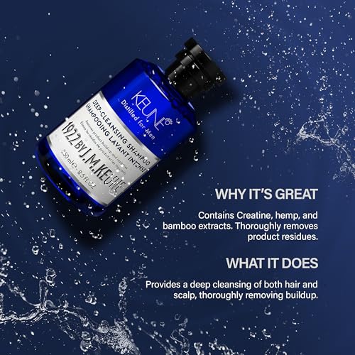 1922 by J.M. Keune Deep Cleansing Shampoo, Clarifying & Strengthening Cleanser for Men, 8.5 Fl Oz