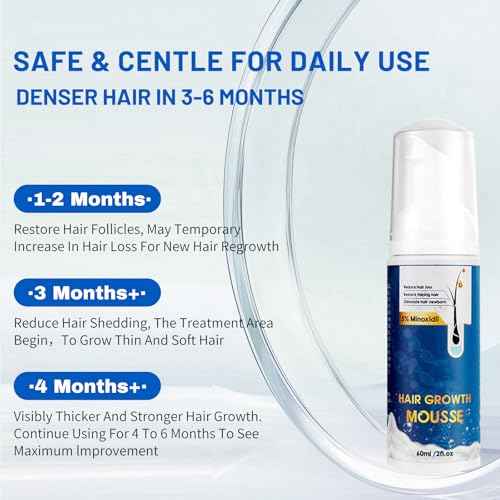 5% Minoxidil Hair Growth Foam for Men & Women ? 2 Pack (60ml Each) | Extra Strength Hair Regrowth Treatment with Biotin | Supports Thicker, Fuller-Looking Hair