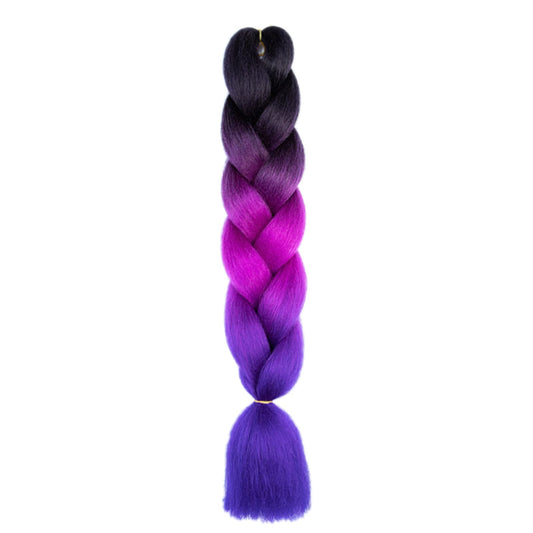 TENGSHUO FLY Black to Purple Red to Royal Blue Braiding Hair 1 Packs Synthetic Braid Hair Extensions Ombre Braiding Hair 24" or Box Braids Twist Crochet Braids(24"1Pack,Black-Purple Red-Royal Blue)