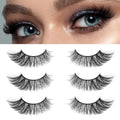 Beetles False Eyelashes Fluffy Cat Eye 7 Pairs Strip Lashes 9-18mm Length Wispy Volume Lashes C Curl 3D DIY Fake Eyelashes with Tweezer Milk Chocolate (SCM001, 9-18mm)